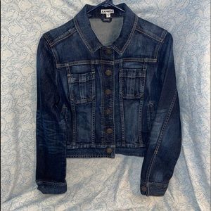 Express dark denim cropped jacket like new